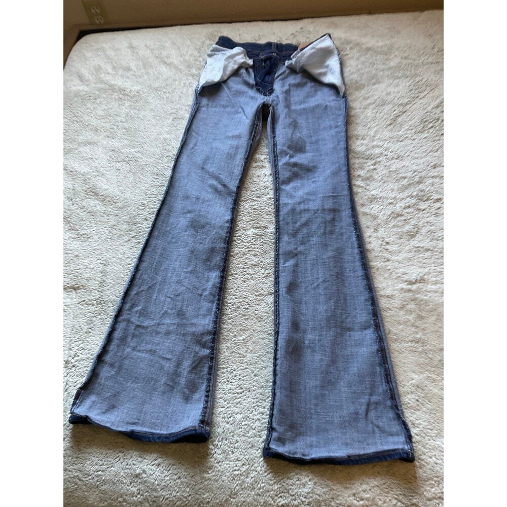 Levis Jeans Womens 27x32 Flare 726 Dark Wash High Rise Stretch Denim Boho Hippie - Picture 8 of 11